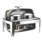 SOGA 6.5L Stainless Steel Double Soup Tureen Bowl Station Roll Top Buffet Chafing Dish Catering Chafer Food Warmer Server $ 422.50