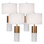 SOGA 4X 60cm White Marble Bedside Modern Desk Table Lamp Living Room Shade with Cylinder Base $ 886.90