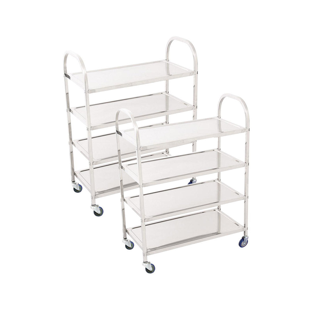 SOGA 2X 4 Tier Stainless Steel Kitchen Dinning Food Cart Trolley Utility Size Square Small $ 208.90