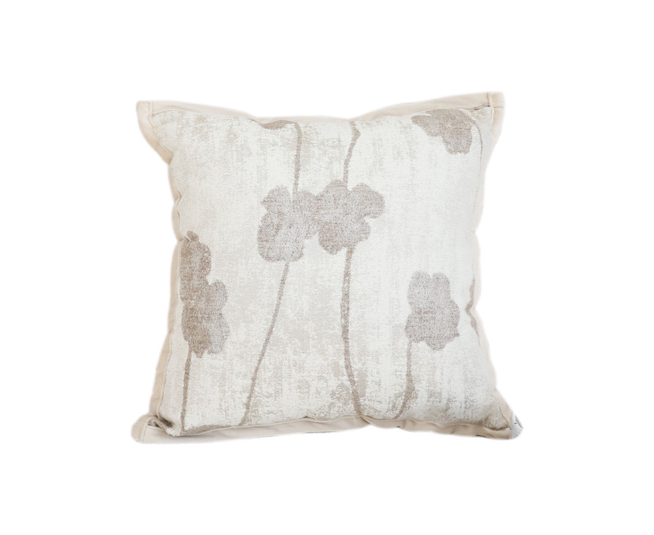 SOGA 45cm Botanical Beige Poppy Flower Print Linen Decorative Throw Pillow