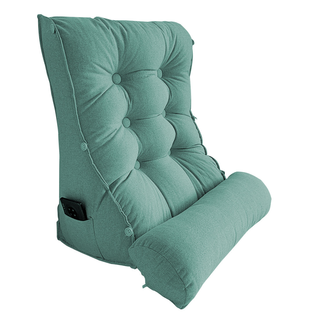 SOGA 60cm Green Triangular Wedge Lumbar Pillow Headboard Backrest Sofa Bed Cushion Home Decor $ 99.90