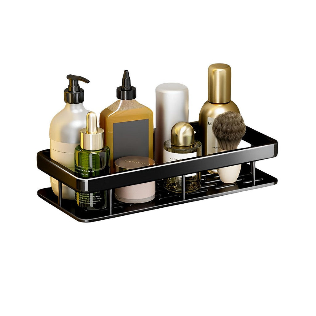 SOGA Black Wall-Mounted Rectangular Bathroom Storage Organiser Space Saving Adhesive Shelf Rack $ 41.50