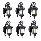 Vintage Lantern 6X 62cm Wall Light Elegant Aluminum & Glass Design Classic Outdoor Lighting Rustic Vintage Style