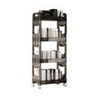 SOGA 38x24cm Black 4 Tier Bookshelf & Cosmetic Storage Organizer Trolley Rack $ 85.50