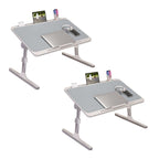 SOGA 2X 70X45cm Grey Small Laptop Bed Portable Foldable Study Table Adjustable $ 183.50