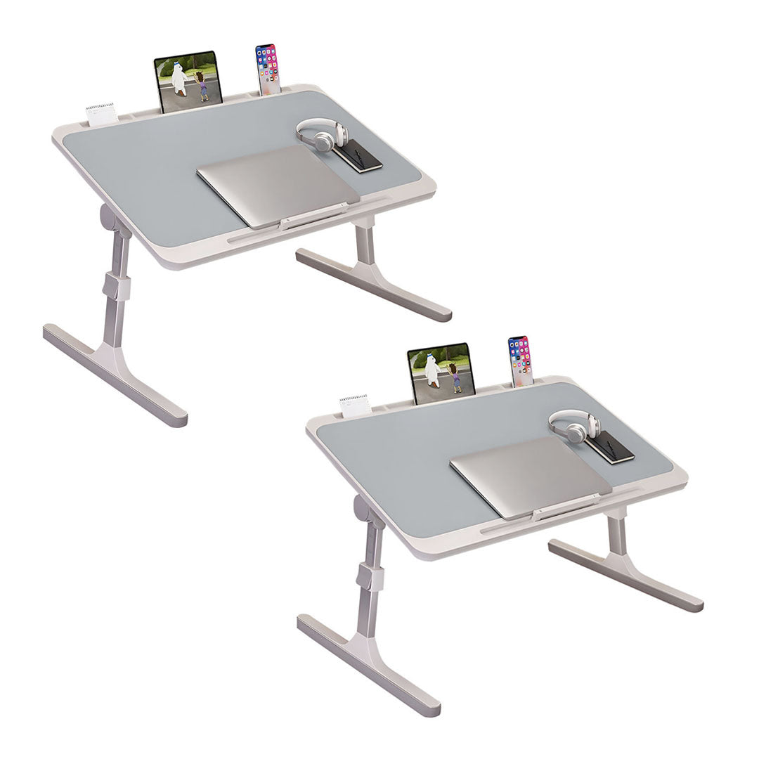 SOGA 2X 70X45cm Grey Small Laptop Bed Portable Foldable Study Table Adjustable $ 183.50