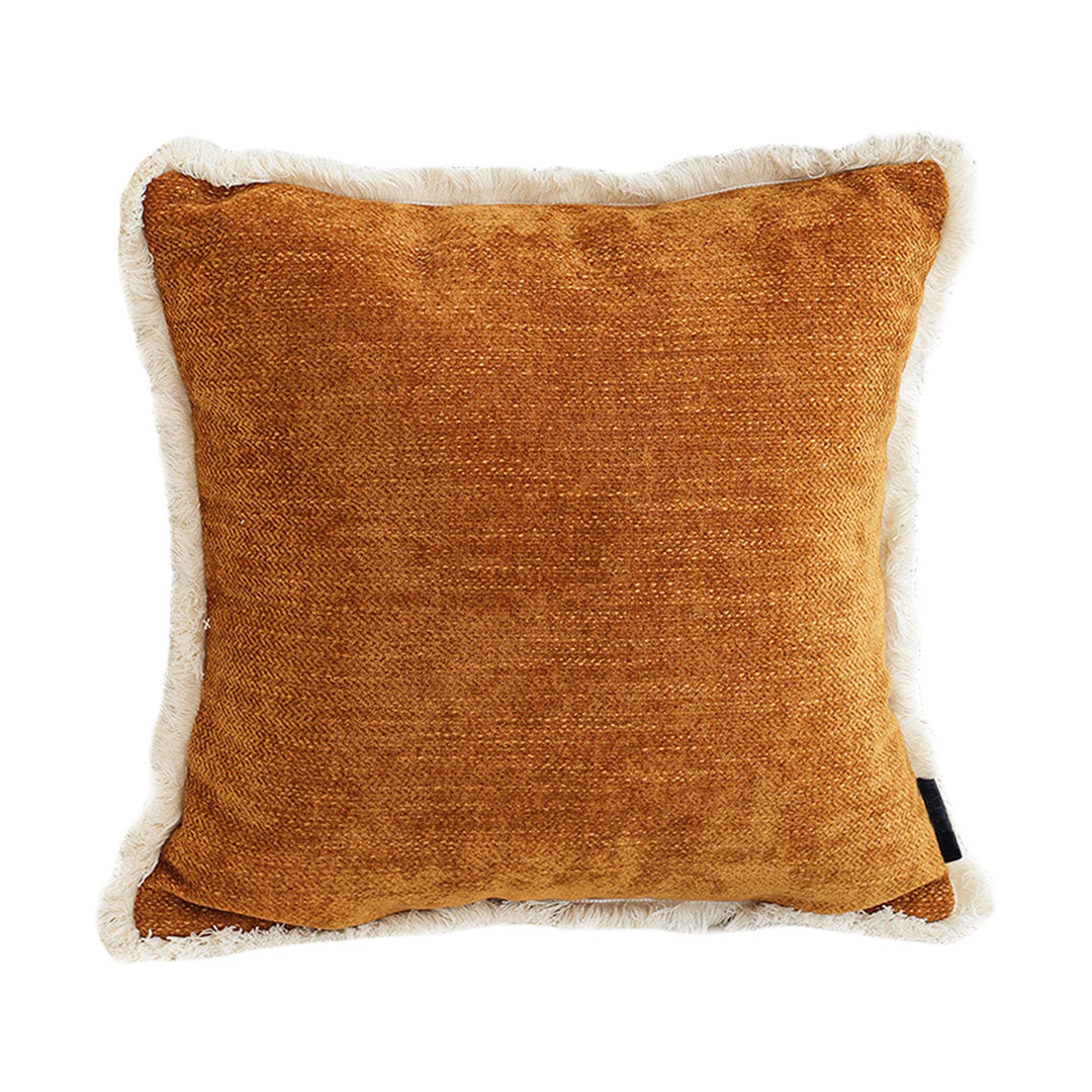 SOGA 45cm Home Aesthetic Chenille Texture Tassel Square Sunset Orange Throw Pillow $ 55.50