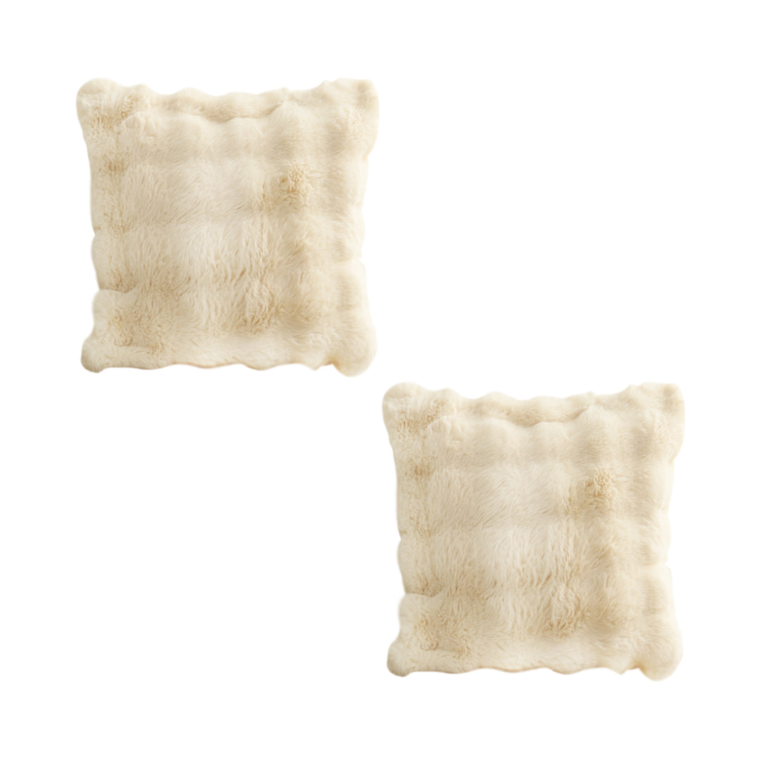 SOGA 2X 50cm Throw Pillow Light Camel Color with Rabbit Square Cushion for Living Room Home Decor $ 107.90