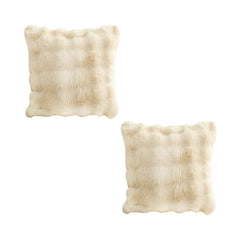 SOGA 2X 50cm Throw Pillow Light Camel Color with Rabbit Square Cushion for Living Room Home Decor $ 107.90