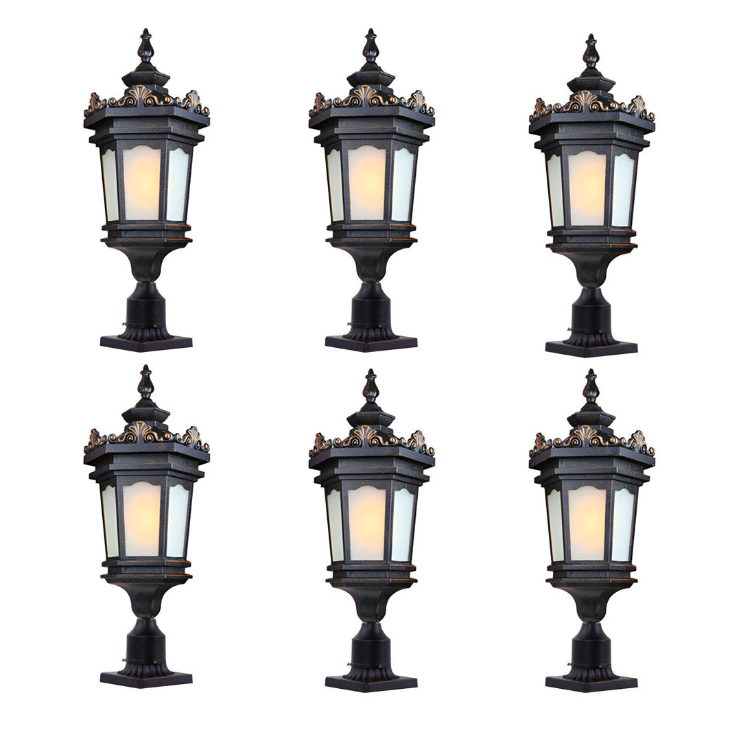 Vintage Lamp 6X 72cm Lantern Stand Elegant Aluminum & Glass Outdoor Light Antique Style Exterior Fixture $ 3223.90
