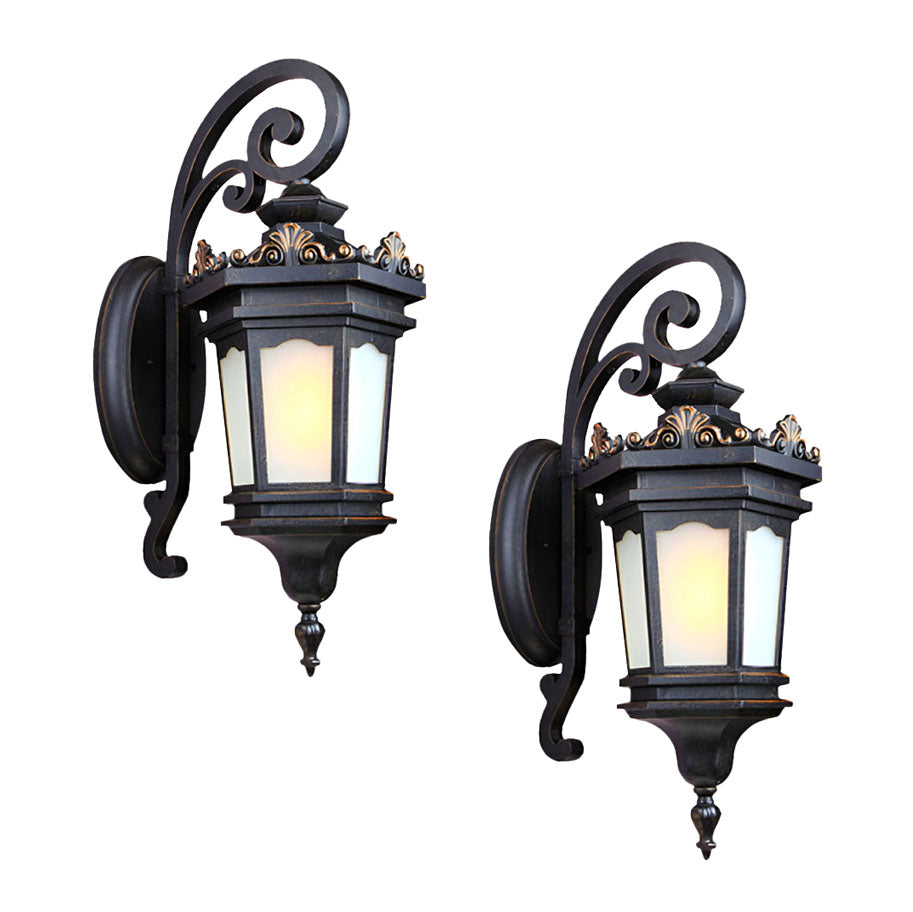 Vintage Lantern 2X 62cm Wall Light Elegant Aluminum & Glass Design Classic Outdoor Lighting Rustic Vintage Style $ 1077.90