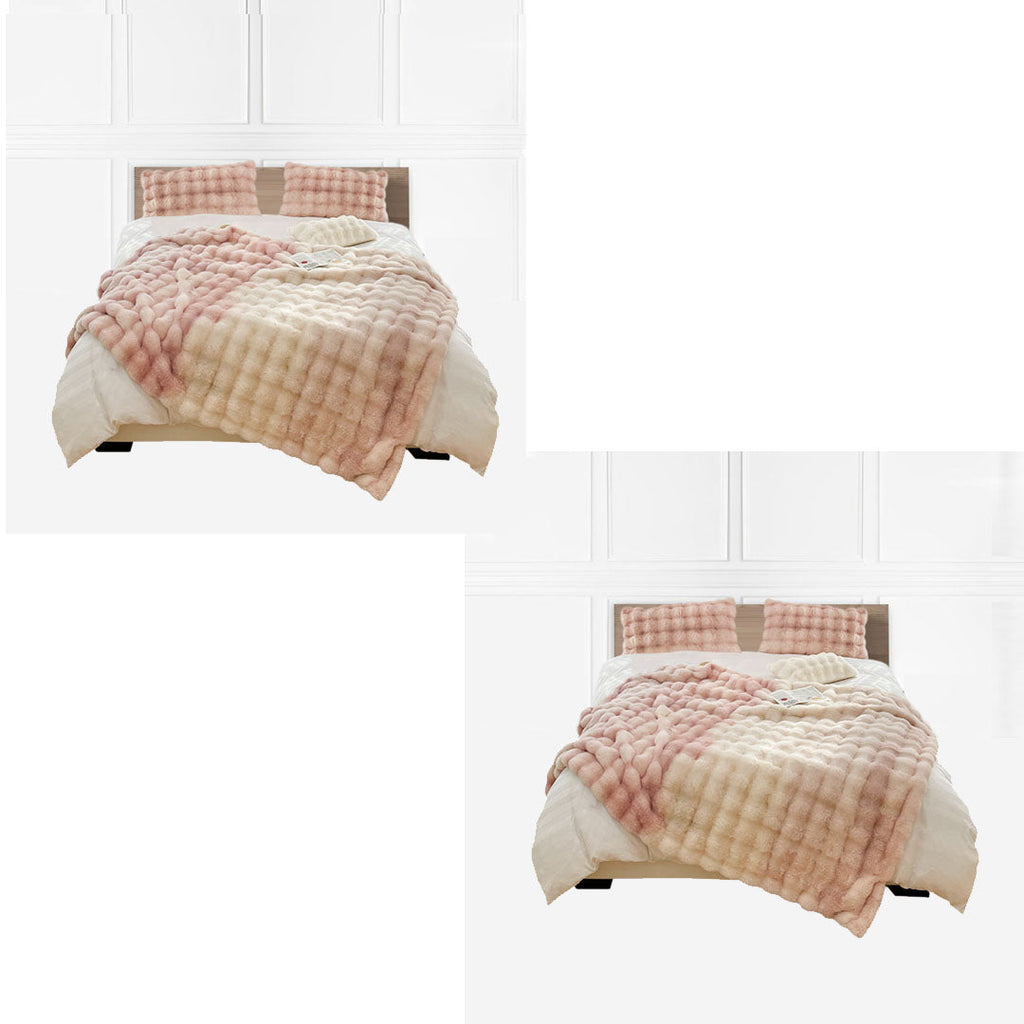SOGA 2X 200cm Light Pink Fur Fuzzy Super Soft and Cozy Fluffy Throw Blanket $ 315.50