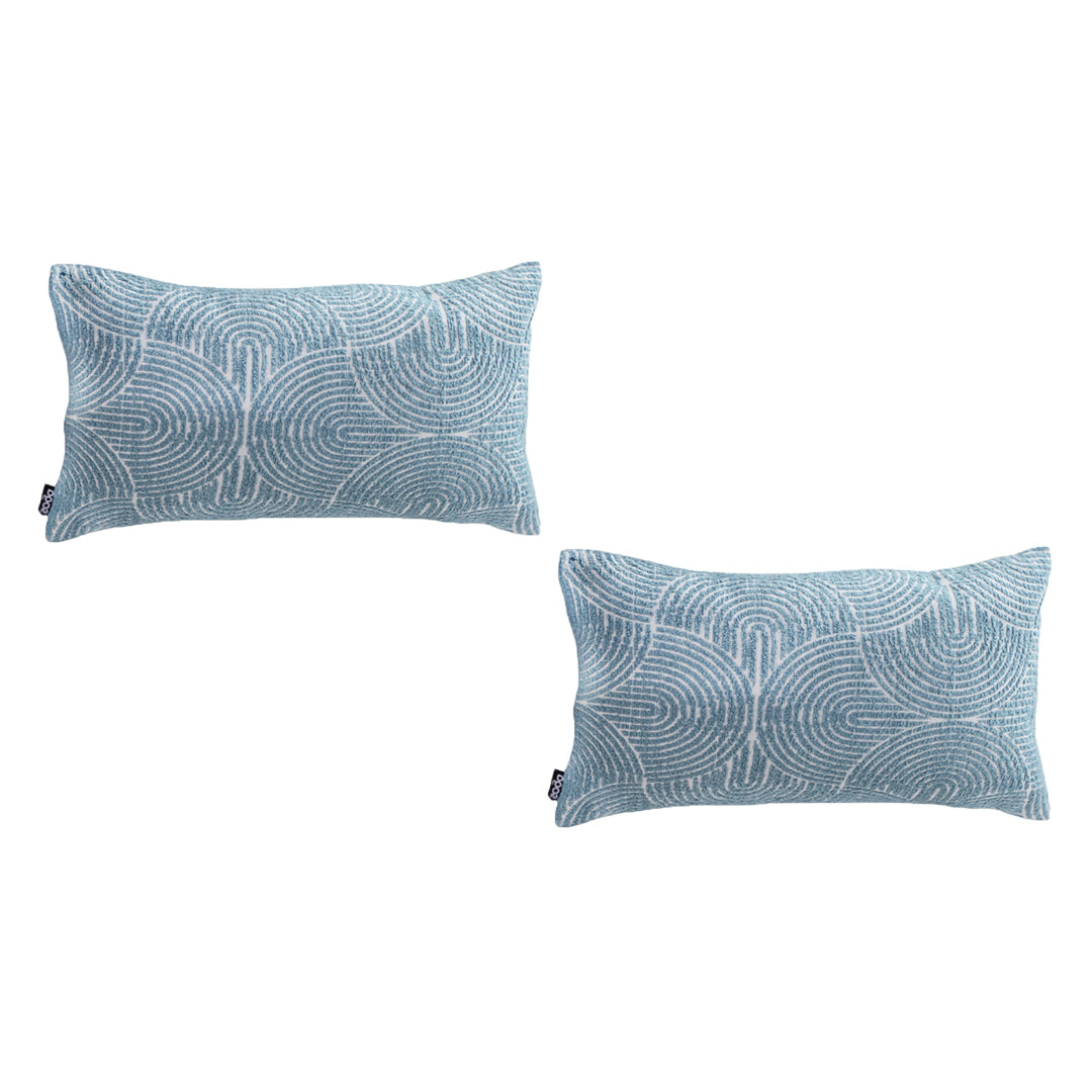 SOGA 2X 35cm Blue Throw Pillow Geometric Indoor and Outdoor Corded for Home Decor $ 107.90