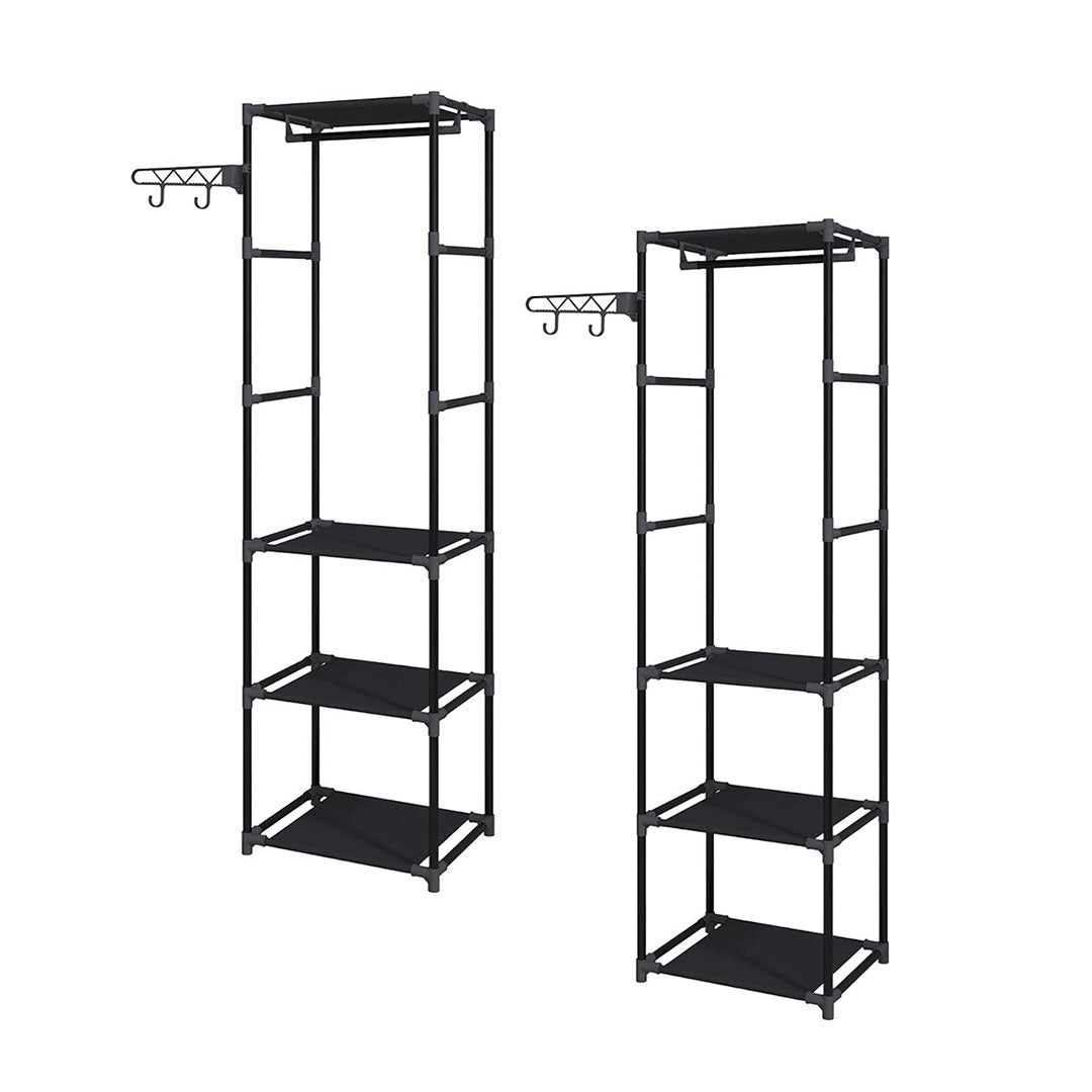SOGA 2X 45x35cm Hanging Clothes Rack Storage w/ 3 Layer Organizer Adjustable Shelves, Sturdy, Space-Saving $ 103.50