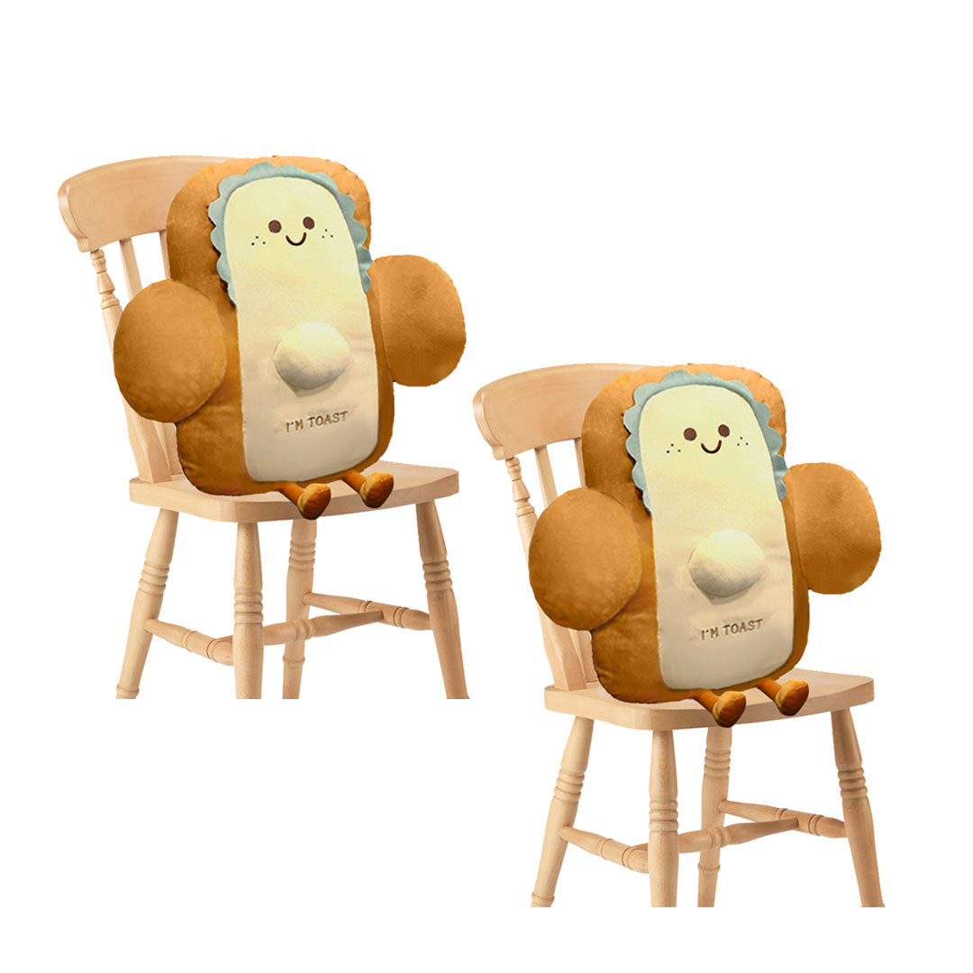 SOGA 2X 58cm Smiley Face Toast Bread Cushion Stuffed Car Seat Plush Cartoon Back Support Pillow Home Decor $ 99.50