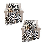 SOGA 2X 130x170cm Throw Blanket Black and White Soft Zebra Print Half Fleece Casual Stylish Cozy $ 215.50