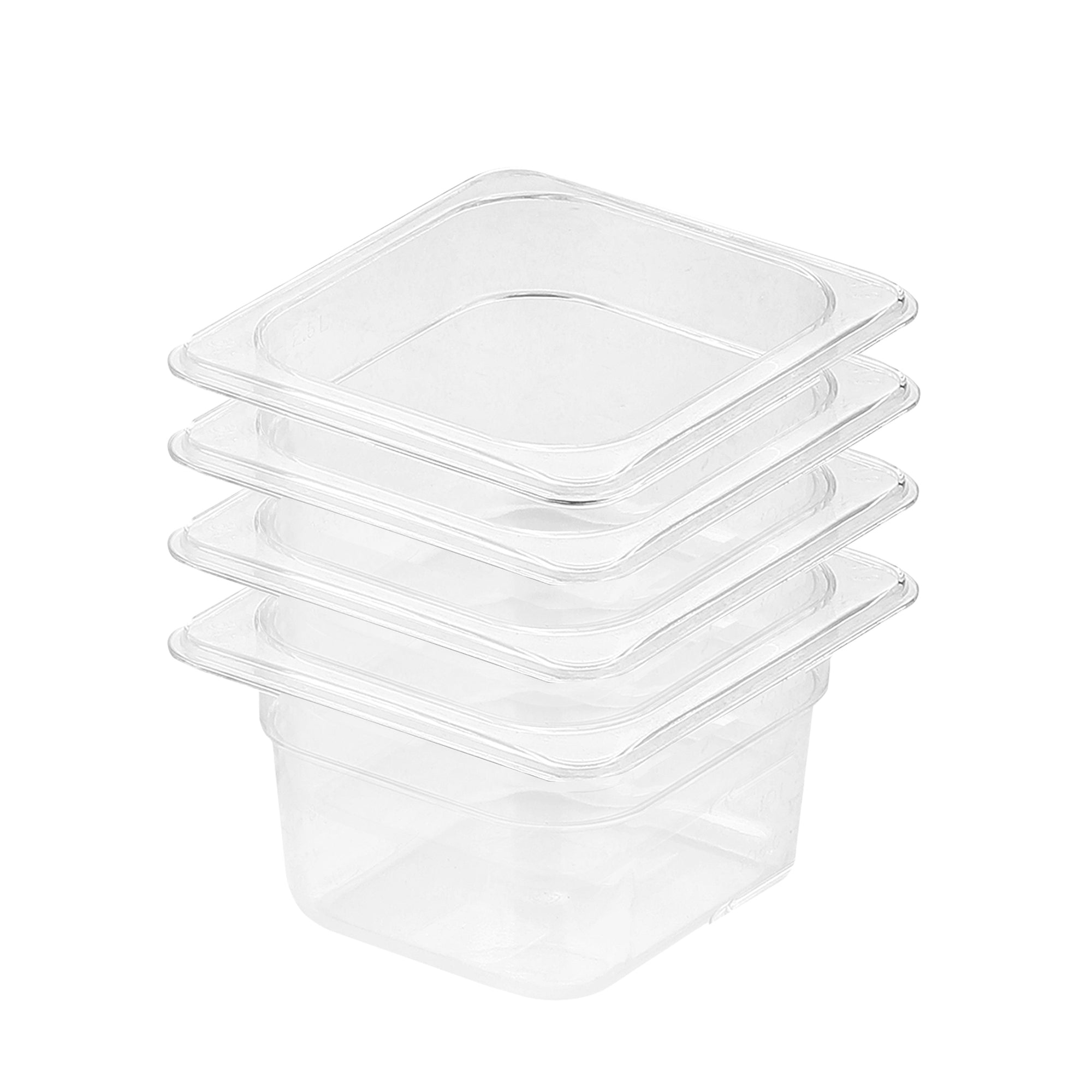 SOGA 100mm Clear Gastronorm GN Pan 1/6 Food Tray Storage Bundle of 4
