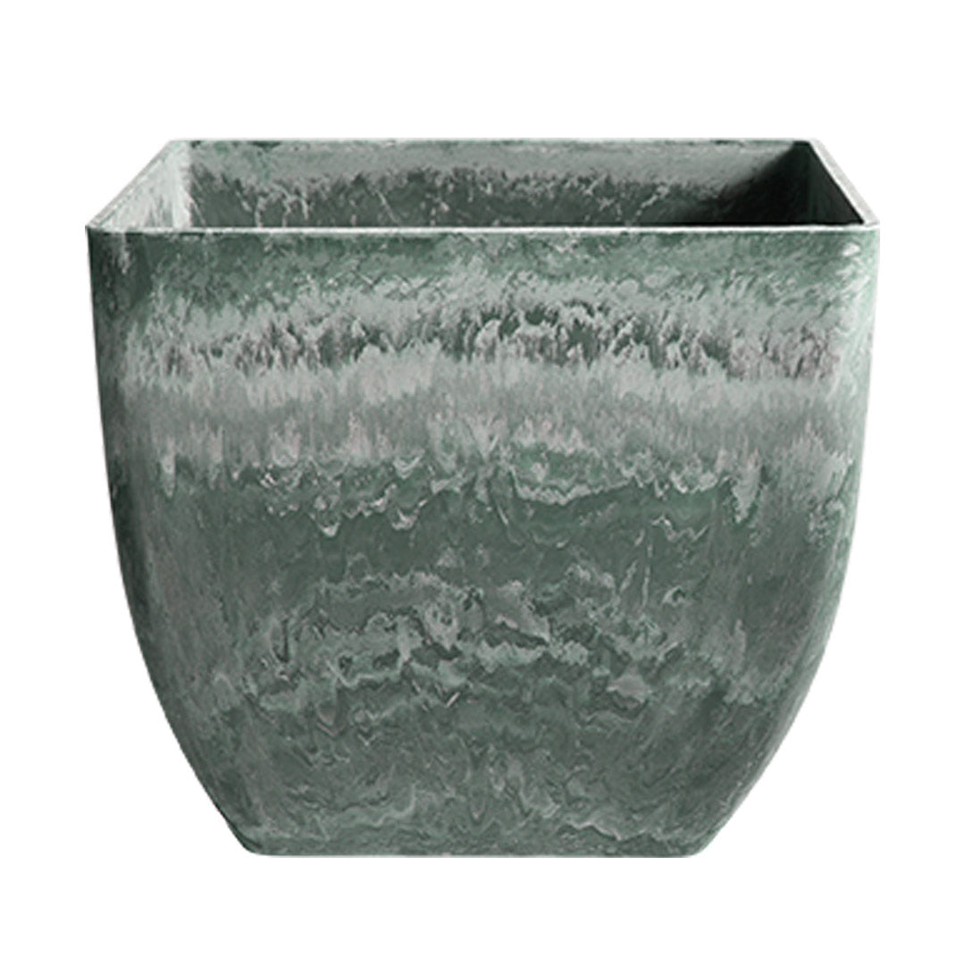 SOGA 32cm Green Grey Square Resin Plant Flower Pot in Cement Pattern Planter Cachepot for Indoor Home Office $ 77.90