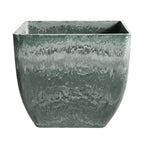 SOGA 32cm Green Grey Square Resin Plant Flower Pot in Cement Pattern Planter Cachepot for Indoor Home Office $ 77.90