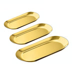 SOGA Gold Nordic Oval Plate Set Small, Medium, and Large for 3 Pieces Kitchen Essentials $ 55.50