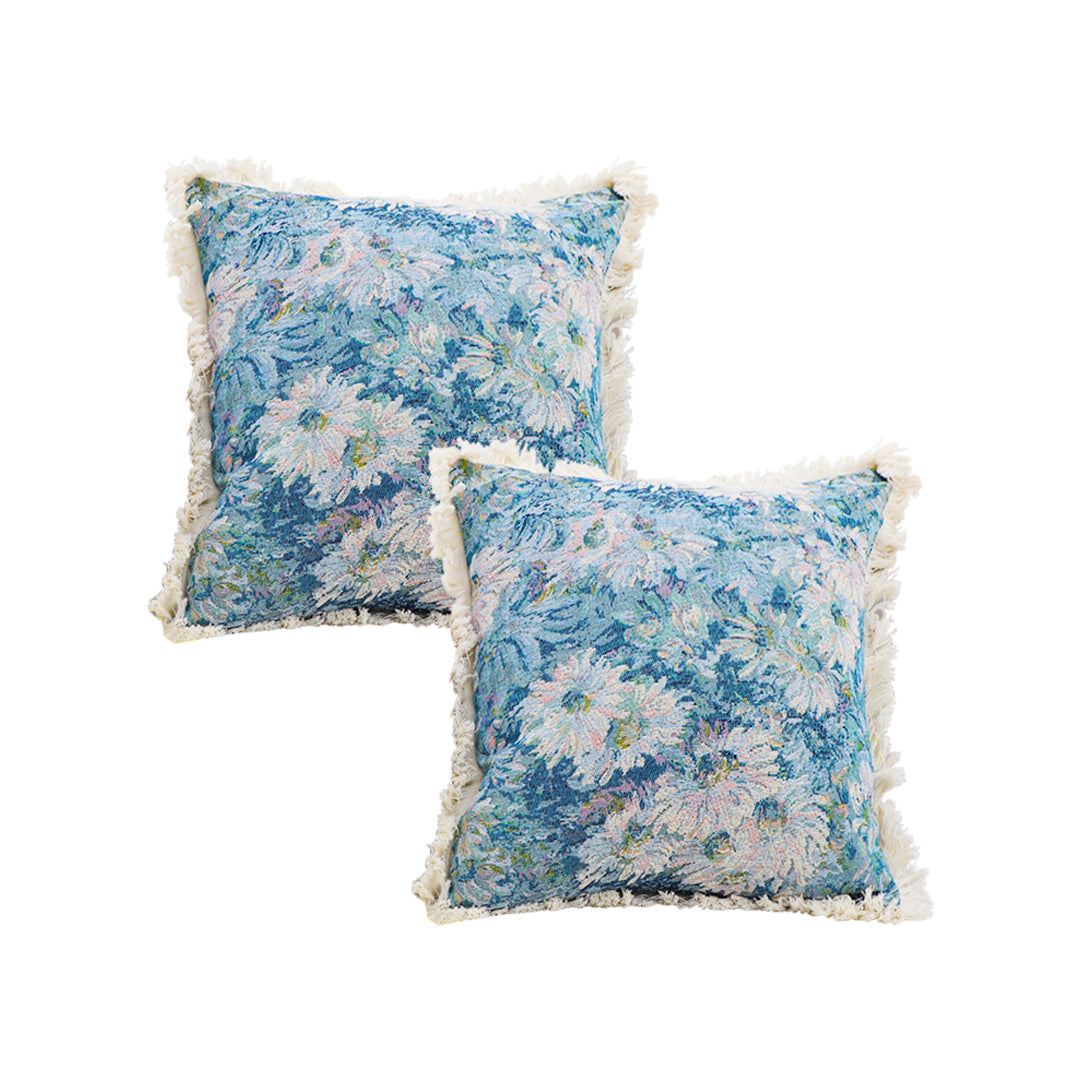 SOGA 2X 45cm Oil Painting Shabby Chic Style Handmade Full Floral Needlepoint Throw Pillow $ 107.90