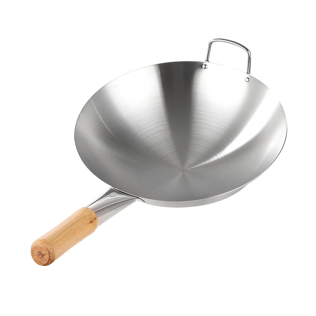 SOGA 36cm Stainless Steel Kitchen Cooking Wok with Wood Handle $ 78.90