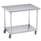 SOGA 100cm Commercial Catering Kitchen Stainless Steel Prep Work Bench Table with Wheels $ 666.90