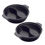 SOGA 2X 32CM Round Cast Iron Shabu Shabu Hotpot Beef Chicken Stew Wok Two-Flavor Division $ 204.90