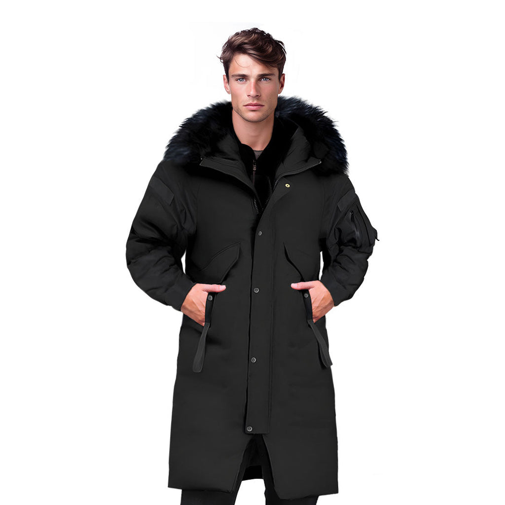 abbee Black Winter Fur Hooded Thick Overcoat Jacket Stylish Lightweight Quilted Warm Puffer Coat $ 211.50