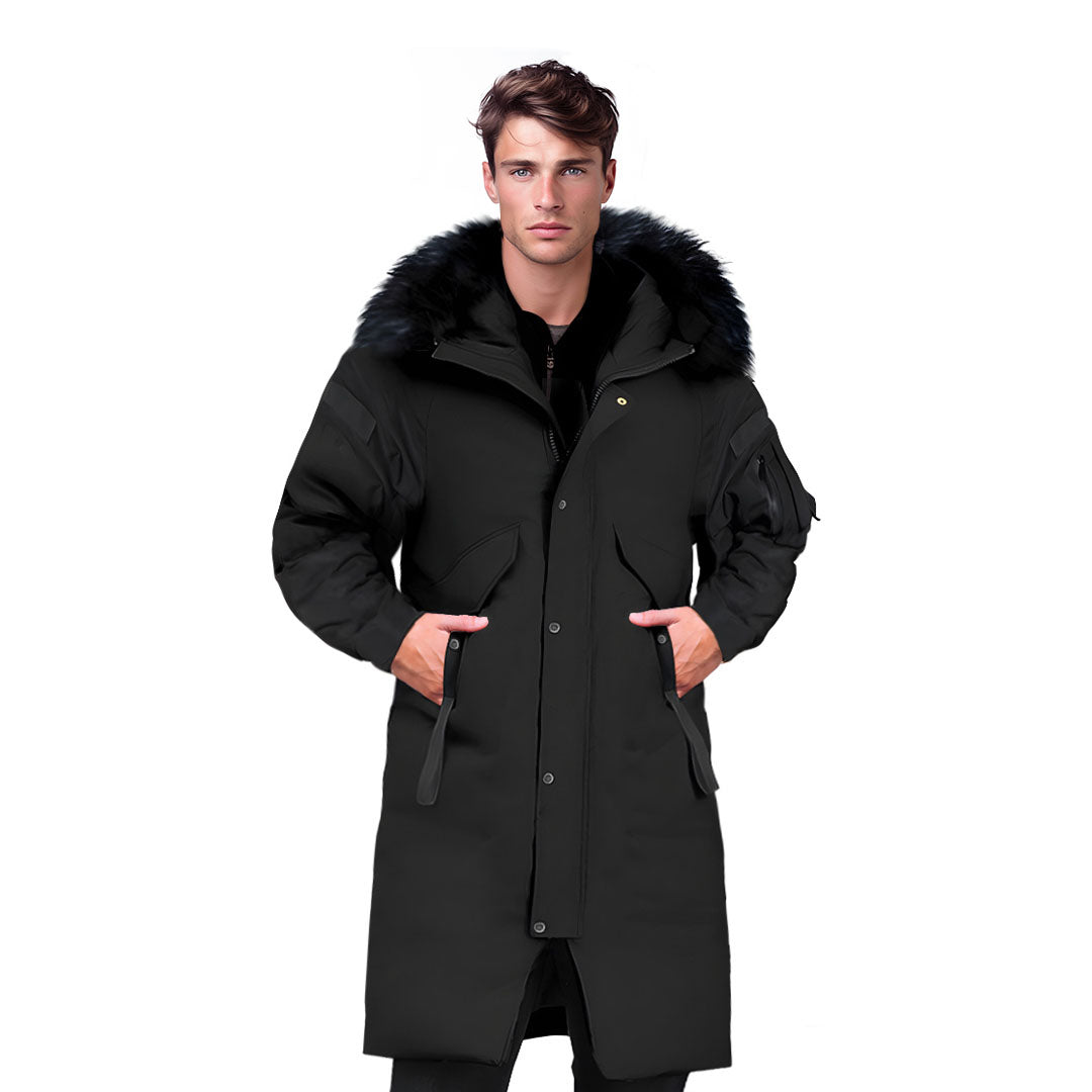 abbee Black Winter Fur Hooded Thick Overcoat Jacket Stylish Lightweight Quilted Warm Puffer Coat $ 211.50
