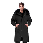 abbee Black Winter Fur Hooded Thick Overcoat Jacket Stylish Lightweight Quilted Warm Puffer Coat $ 211.50