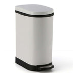 SOGA Foot Pedal Stainless Steel Rubbish Recycling Garbage Waste Trash Bin 10L U White $ 88.90