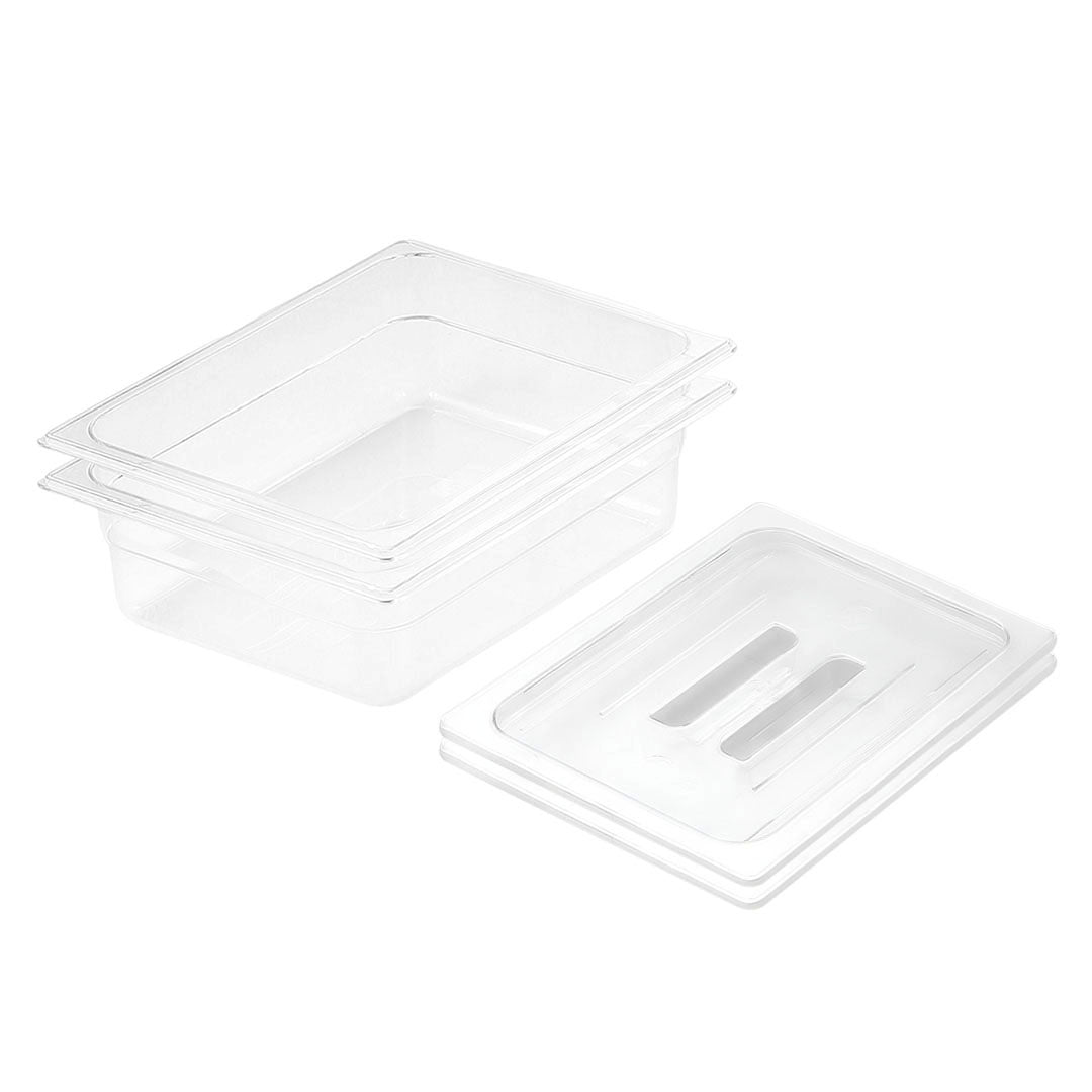 SOGA 150mm Clear Gastronorm GN Pan 1/2 Food Tray Storage Bundle of 2 with Lid $ 85.50