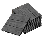 SOGA 11 pcs Dark Grey DIY Wooden Composite Decking Tiles Garden Outdoor Backyard Flooring Home Decor $ 144.50