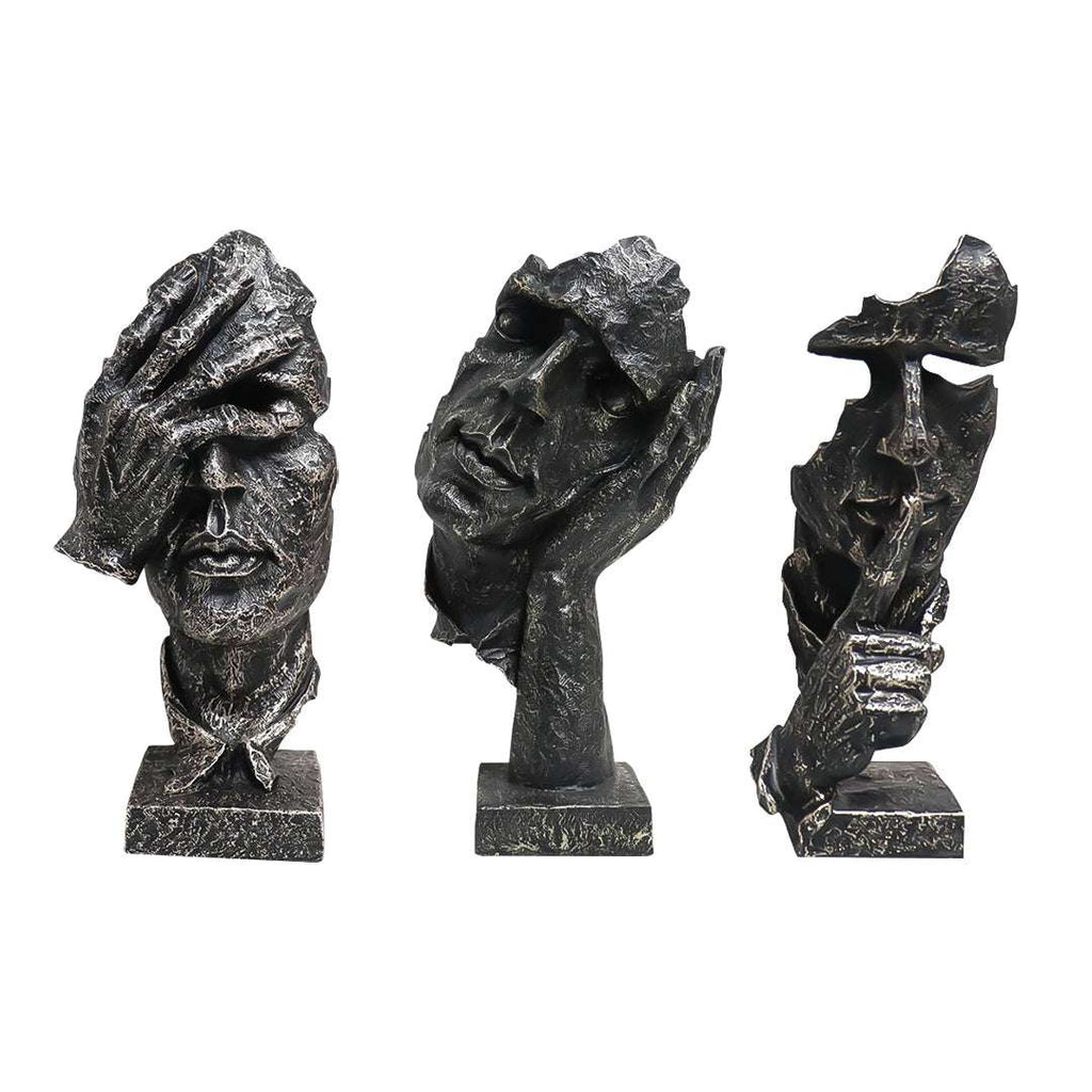 SOGA Home & Living Bundle – Abstract Resin Face Sculptures for Modern Art Home Decor $ 0