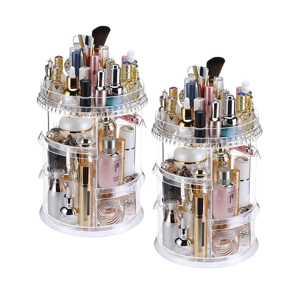 SOGA 2X 360 Degree Rotating Makeup Organiser Cosmetics Holder Display Stand Skincare Home Decor $ 86.50