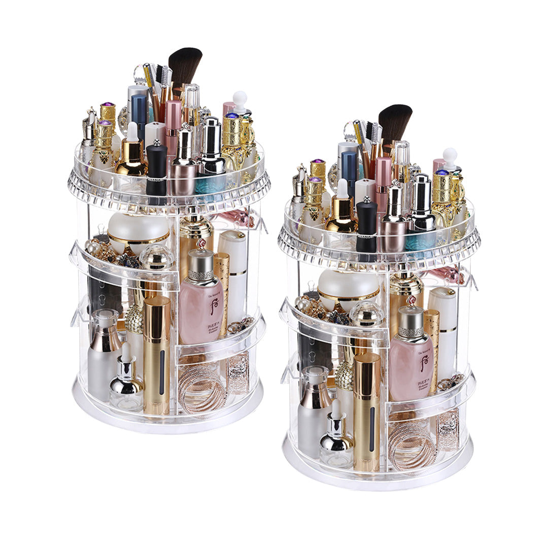 SOGA 2X 360 Degree Rotating Makeup Organiser Cosmetics Holder Display Stand Skincare Home Decor $ 86.50