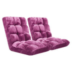 SOGA 2X Floor Recliner Folding Lounge Sofa Futon Couch Folding Chair Cushion Magenta