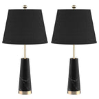 SOGA 2X 68cm Black Marble Bedside Desk Table Lamp Living Room Shade with Cone Shape Base $ 538.90