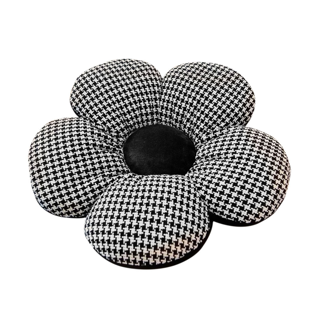 SOGA Black Flower Cushion Shaped for Floor and Sitting Throw Pillow $ 33.50