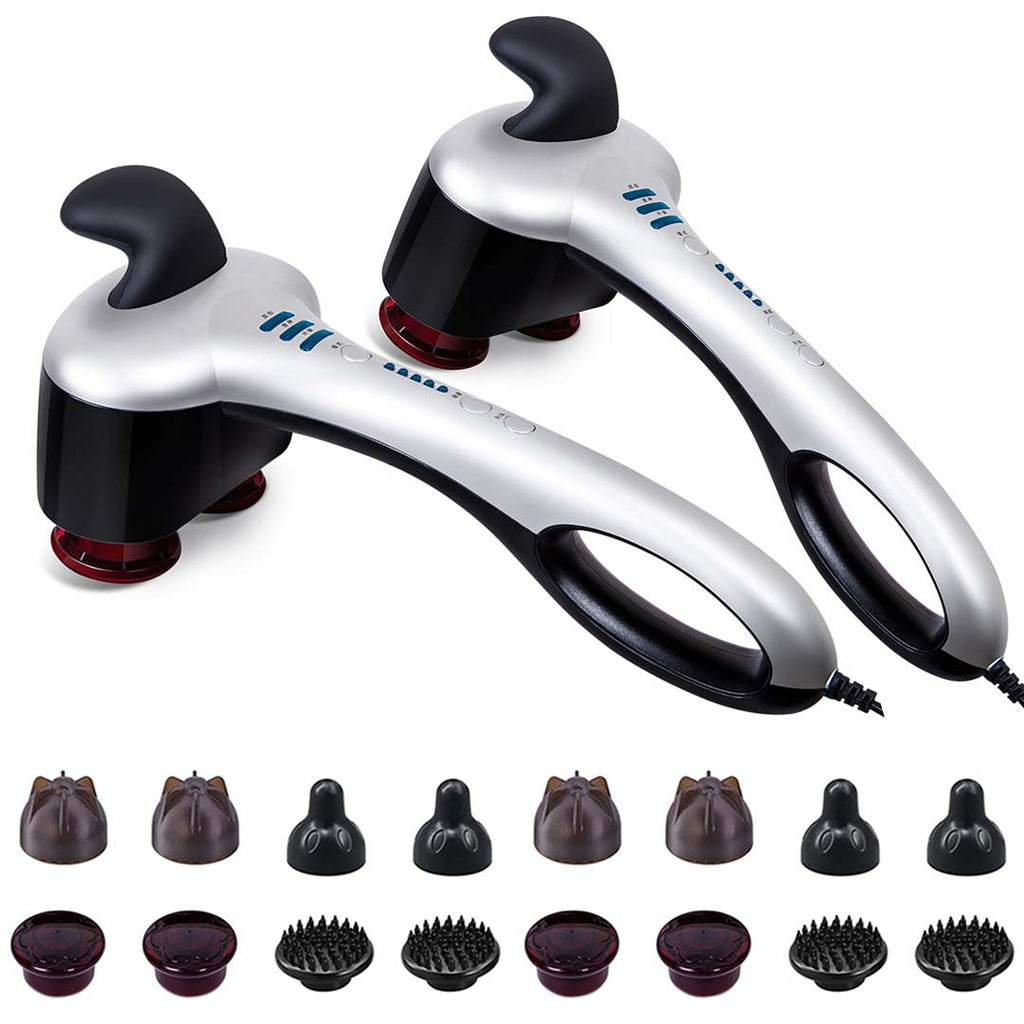 SOGA 2X Portable Handheld Massager Soothing Heat Stimulate Blood Flow Body Massage Silver $ 248.90