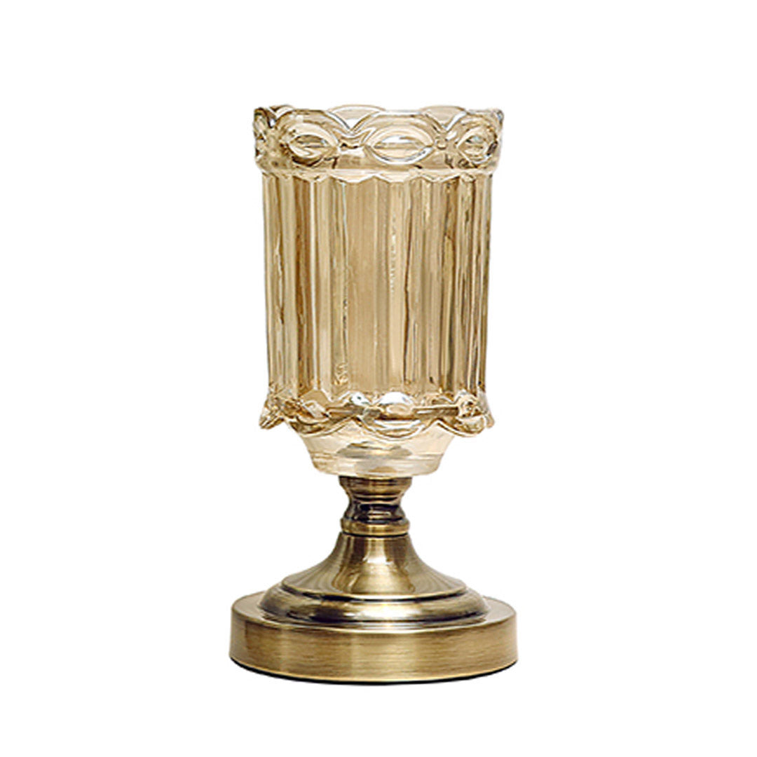 SOGA 25cm Transparent Glass Flower Vase with Metal Base Filler Vase $ 77.90