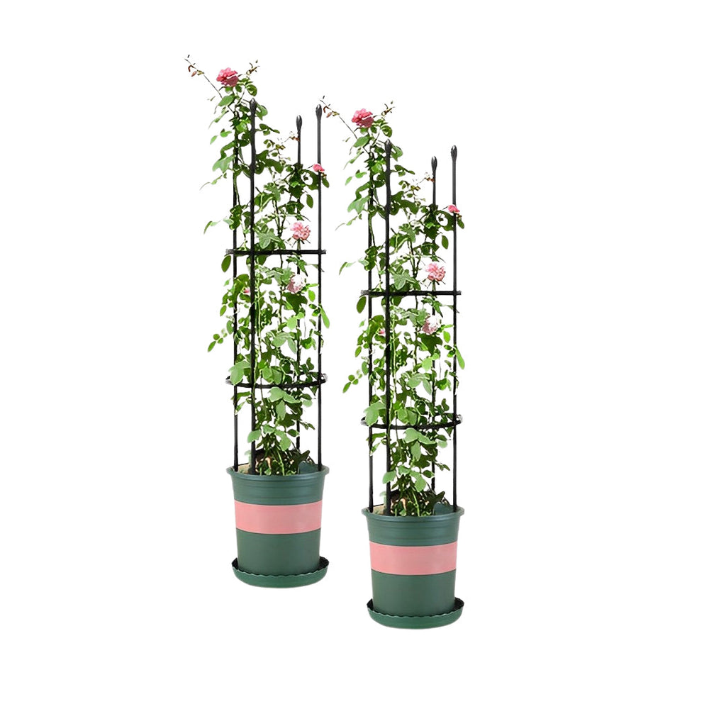 SOGA 2X 103cm 4-Bar Plant Frame Stand Trellis Vegetable Flower Herbs Outdoor Vine Support Garden Rack with Rings $ 65.50