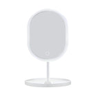 SOGA 26cm White Oval Smart LED Makeup Bedroom Table Vanity Mirror Tricolor Adjustable Light $ 31.50