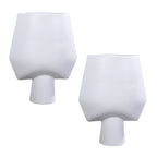 SOGA 2X 33x43cm White Large Ornament Bodhi House Ceramic Handcrafted Modern Abstract Square Vase Home Decor $ 269.50