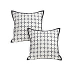 SOGA 2X 50cm Moroccan Black Cross Pattern Black Trim Decorative Throw Pillow $ 120.90
