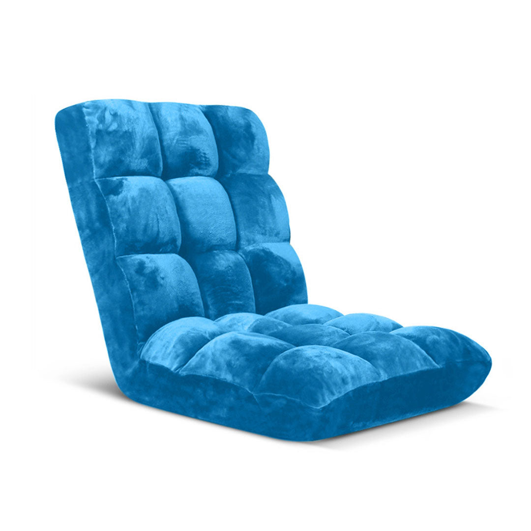 SOGA Floor Recliner Folding Lounge Sofa Futon Couch Folding Chair Cushion Blue $ 94.50