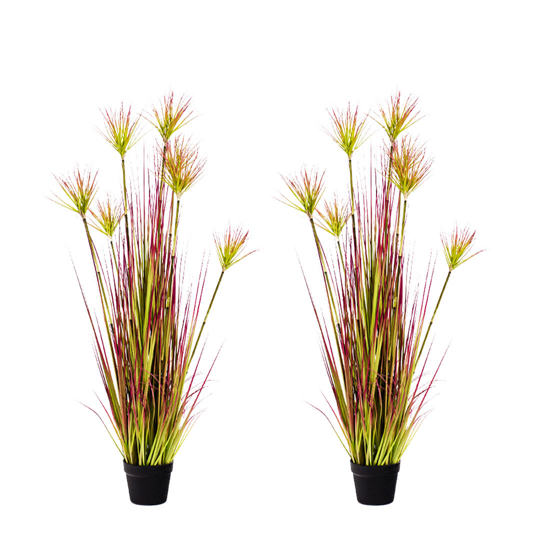 SOGA 2X 120cm Purple-Red Artificial Indoor Potted Papyrus Plant Tree Fake Simulation Decorative $ 323.50