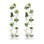 SOGA 2X 8 Tier 9 Pots White Metal Plant Rack Flowerpot Storage Display Stand Holder Home Garden Decor $ 193.90