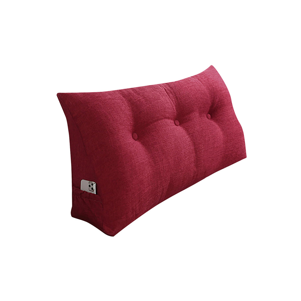 SOGA 100cm Rose Red Triangular Wedge Bed Pillow Headboard Backrest Bedside Tatami Cushion Home Decor